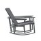 Merrick Lane Brevyn 3 Piece Outdoor Bistro Set with Flex Comfort Rocking Chairs and Steel Framed Glass Top Table